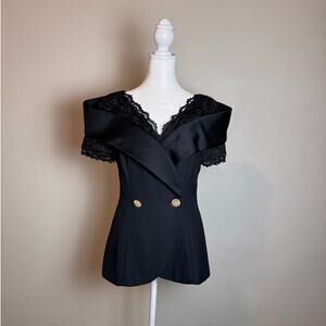 Alex Evenings Vintage Off-Shoulder Formal Evening Top - Size 4
